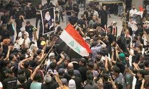 اعتصام مناصري الصدر أمام البرلمان العراقي