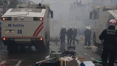 بالصور: أعمال شغب في بروكسل عقب هزيمة بلجيكا أمام المغرب